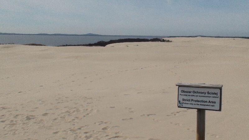 Düne Laka Góra Blick zum Binnensee Jezioro Lebsko