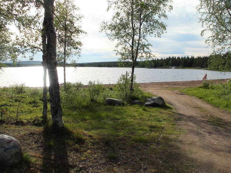 Blick auf See mit Wasserflugzeug