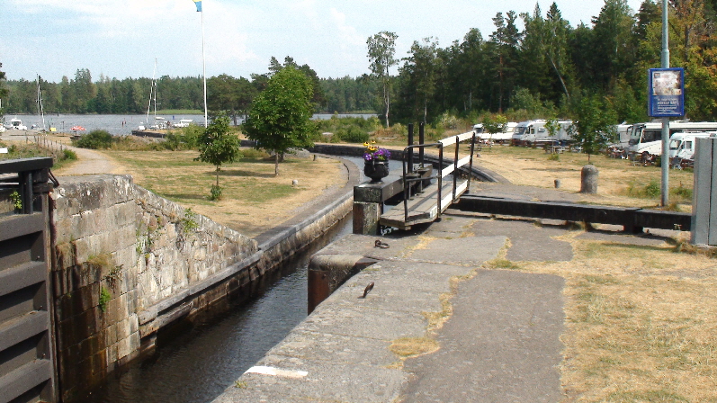 Forsvik, älteste Schleuse in den Bottensjön, Teil des Vättern bei Karlsborg